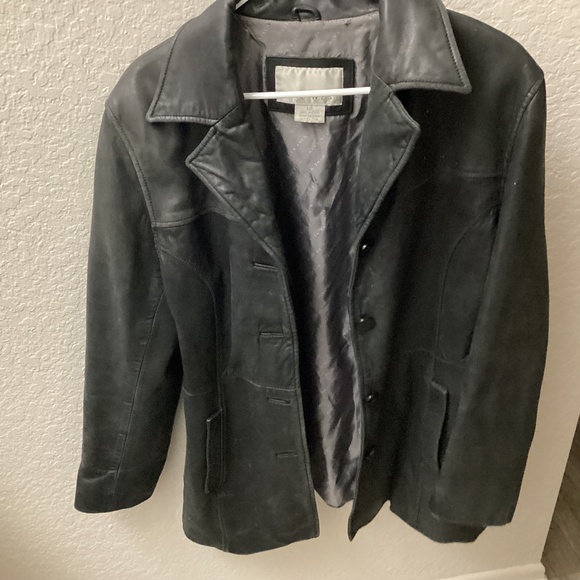 Leather Nine West jacket vintage size large - Picture 1 of 5